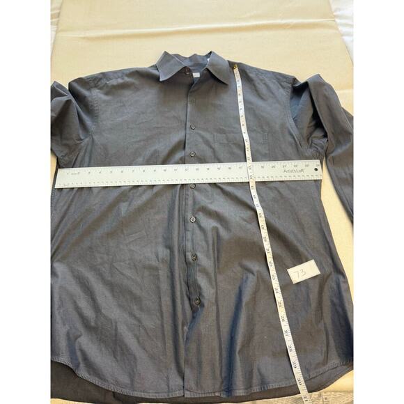 Ermenegildo Zegna Shirt Sz L 43/17 Gray Made in Italy Long Sleeve Button Mens - Picture 8 of 11